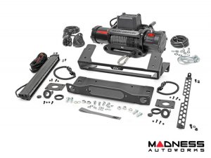 Ford Bronco Winch Mount - High Mount - OE Modular Bumper - Rough Country - PRO12000S Winch - Black Series LED Ford Bronco Winch Mount - High Mount - OE Modular Bumper - Rough Country - PRO12000S Winch - Black Series LED